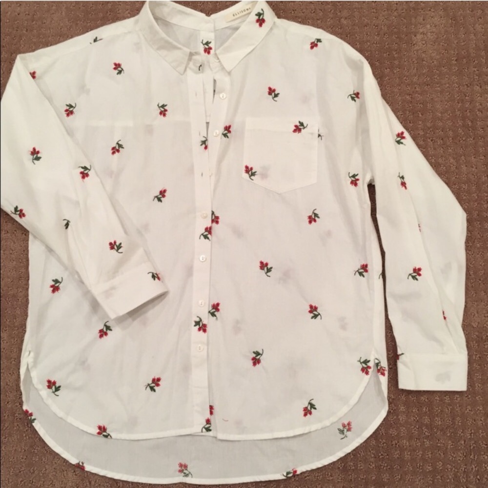 Ellison Embroidered Oversized Button Down